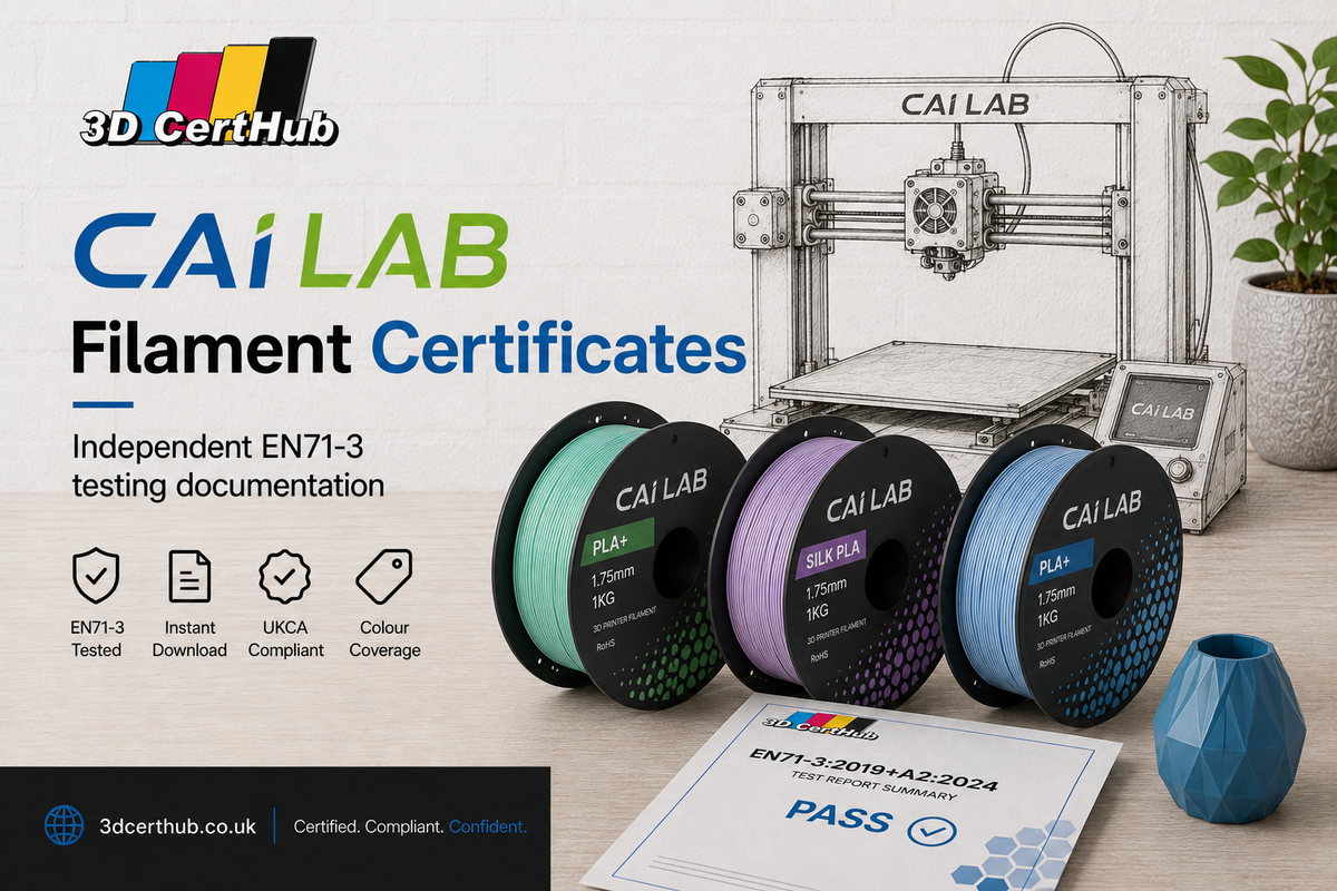 CAI LAB Filament EN71-3 Certificates