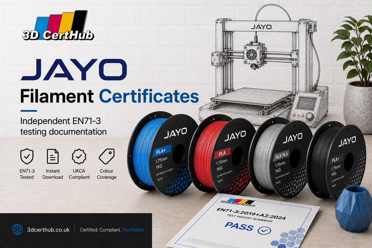 JAYO Filament EN71-3 Certificates