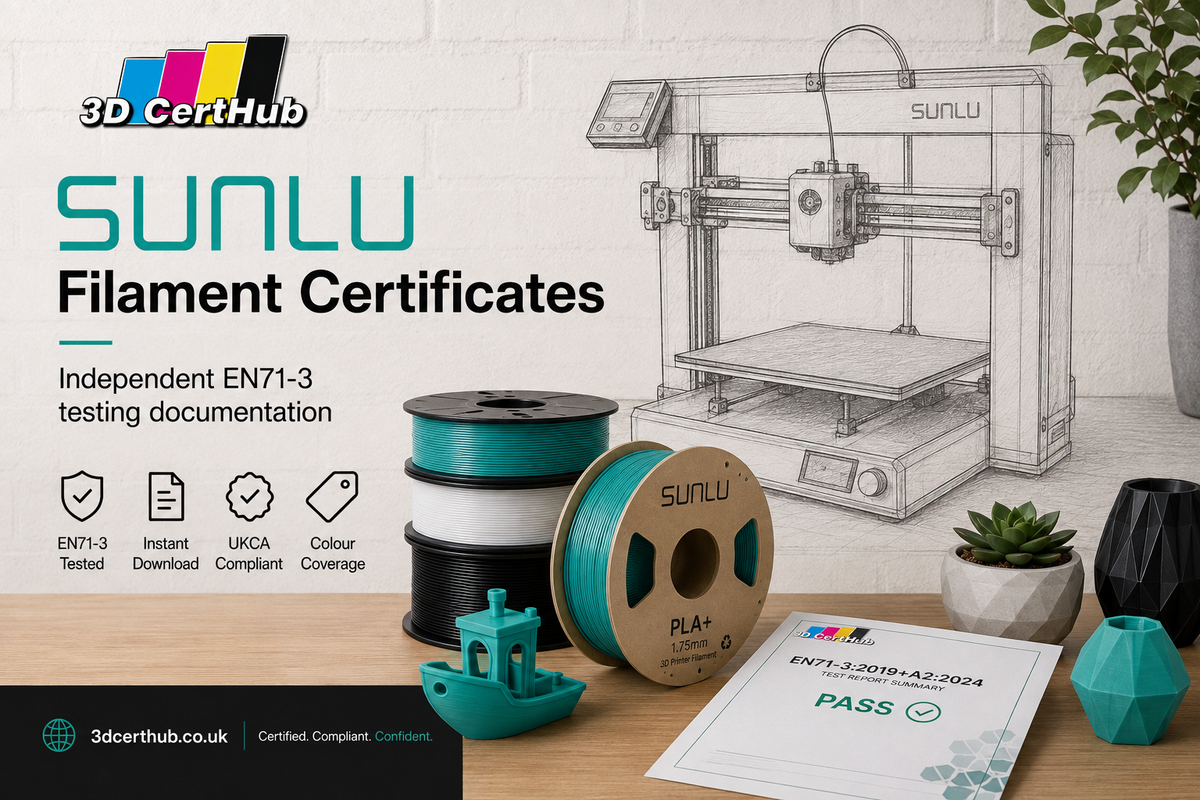 SUNLU Filament EN71-3 Certificates
