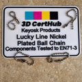 Keyosk Lucky Line Nickel Plated Ball Chain Key Ring