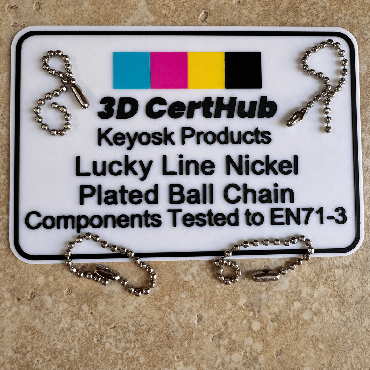 Keyosk Lucky Line Nickel Plated Ball Chain Key Ring