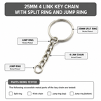Keyosk Products 4 Link Nickel-Plated Key Chain with 25mm Split Ring and Jump Ring