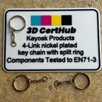 Keyosk Products 4 Link Nickel-Plated Key Chain with 25mm Split Ring and Jump Ring
