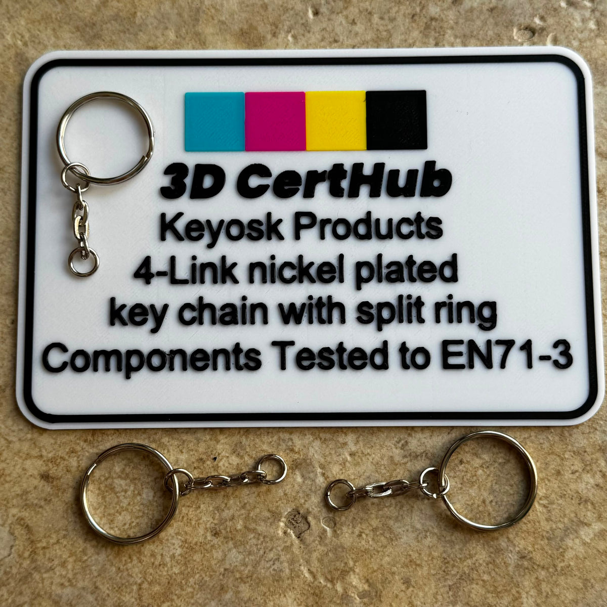 Keyosk Products 4 Link Nickel-Plated Key Chain with 25mm Split Ring and Jump Ring
