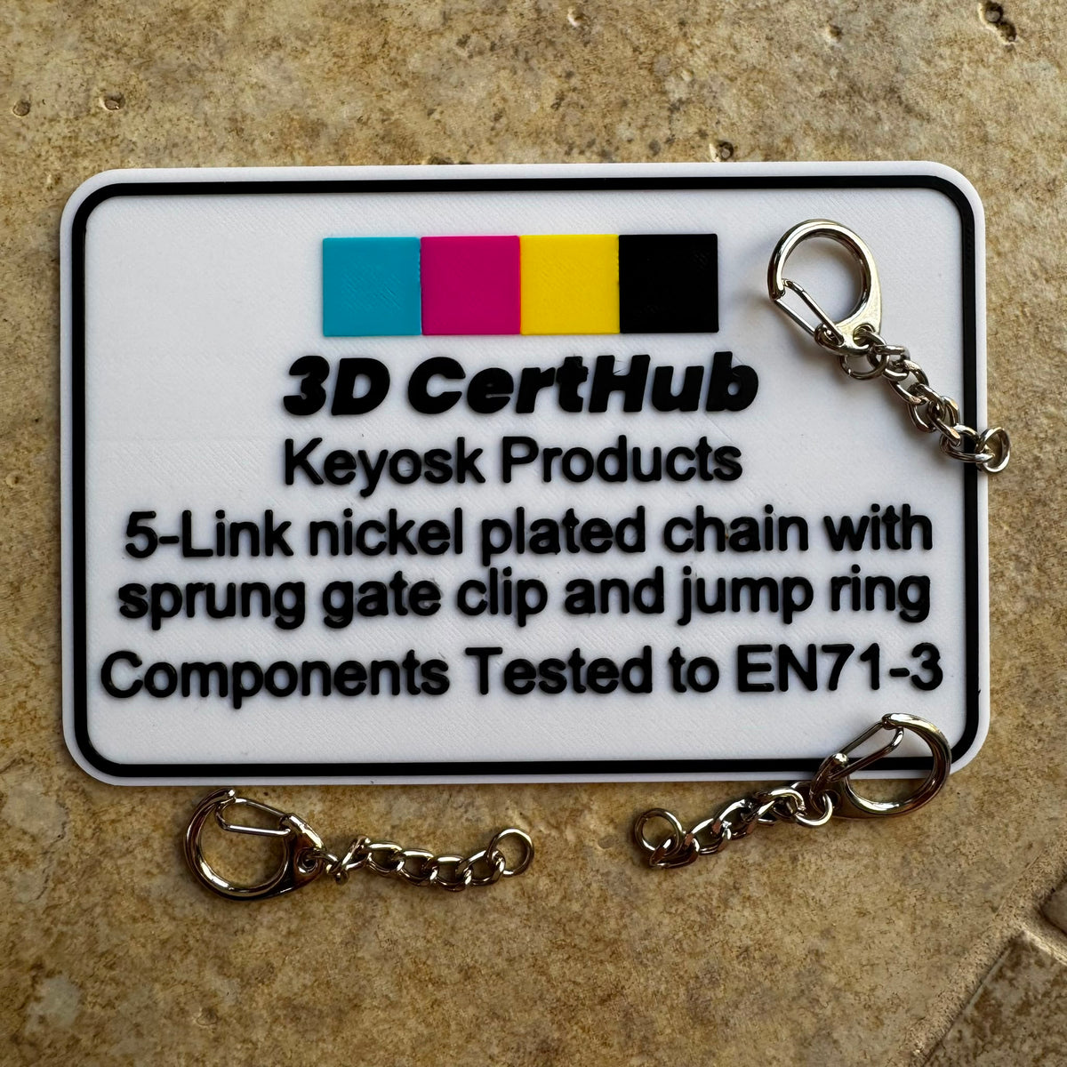 Keyosk Products 5 Link Nickel-Plated Chain with Sprung Gate Clip and Jump Ring